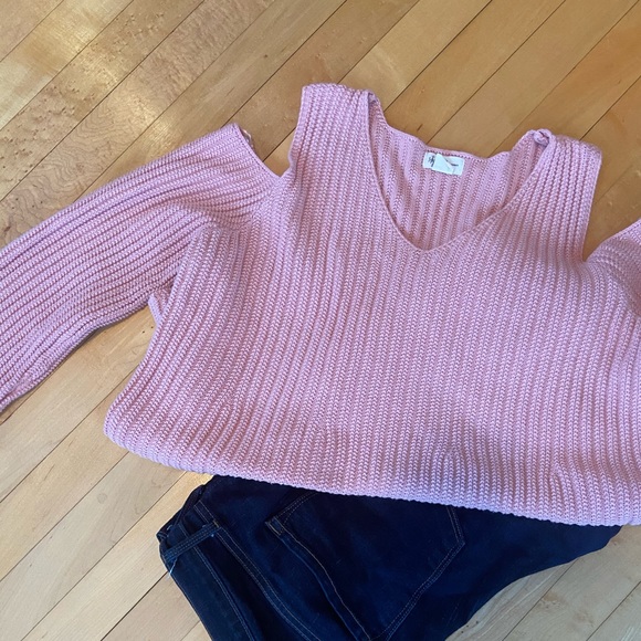 Sold - Pink Sweater - shoulders out - Picture 2 of 7